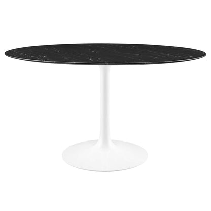Lippa 54" Round Artificial Marble Dining Table, EEI-5183 FredCo