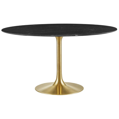 Lippa 54" Round Artificial Marble Dining Table, EEI-5240 FredCo