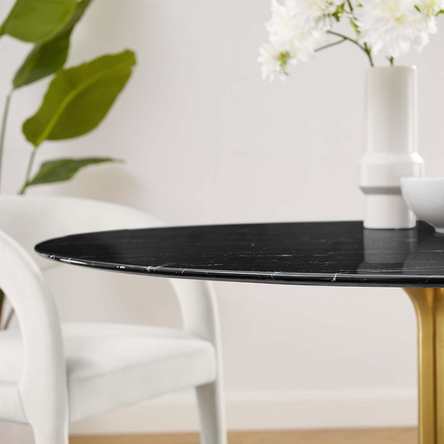 Lippa 54" Round Artificial Marble Dining Table, EEI-5240 FredCo
