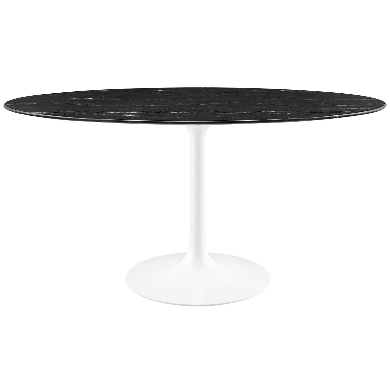 Lippa 60" Oval Artificial Marble Dining Table, EEI-5186 FredCo