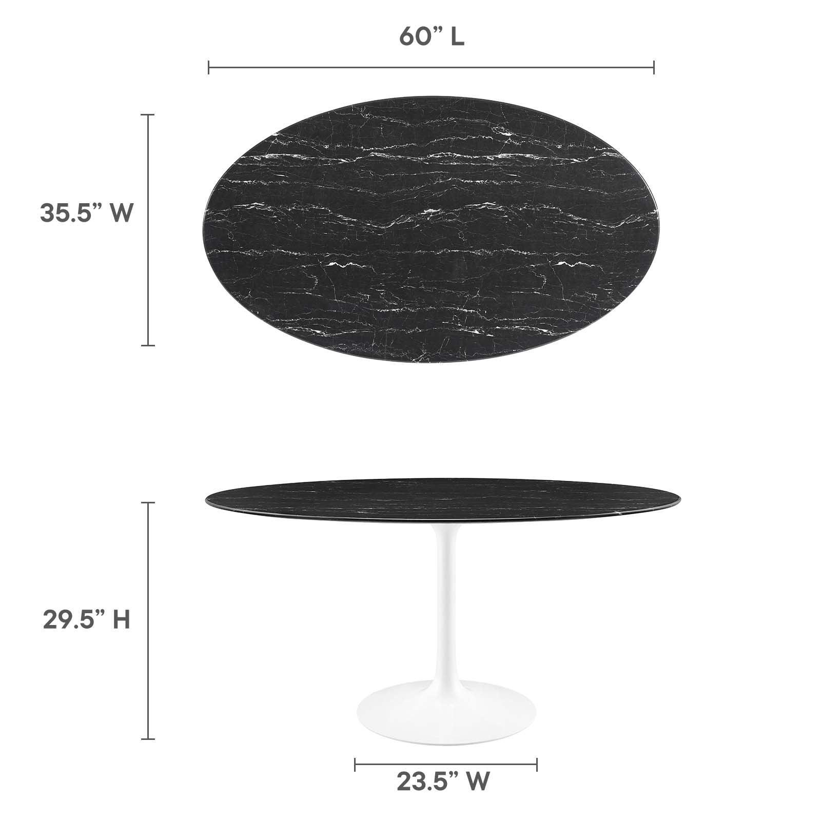 Lippa 60" Oval Artificial Marble Dining Table, EEI-5186 FredCo