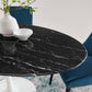 Lippa 60" Oval Artificial Marble Dining Table, EEI-5186 FredCo