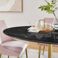 Lippa 60" Oval Artificial Marble Dining Table, EEI-5243 FredCo