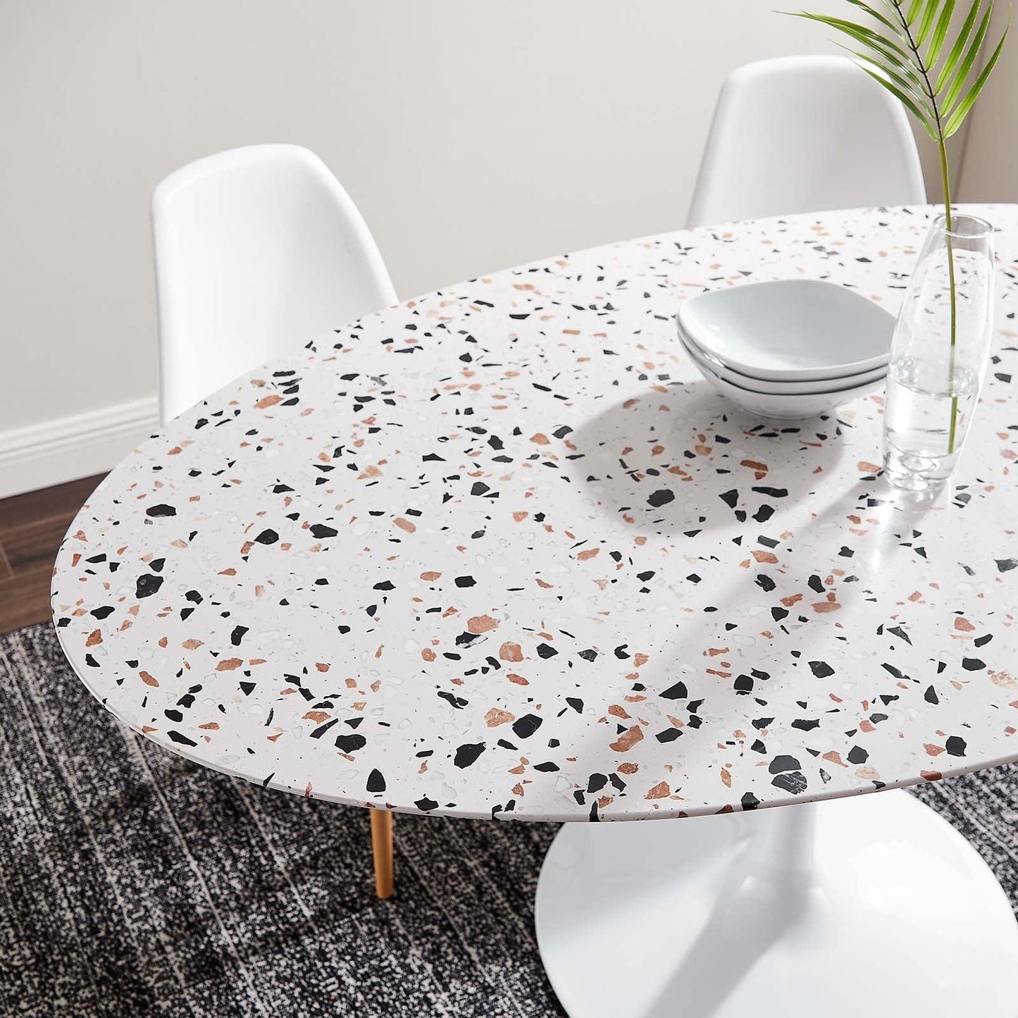Lippa 60" Oval Terrazzo Dining Table, EEI-5734 FredCo