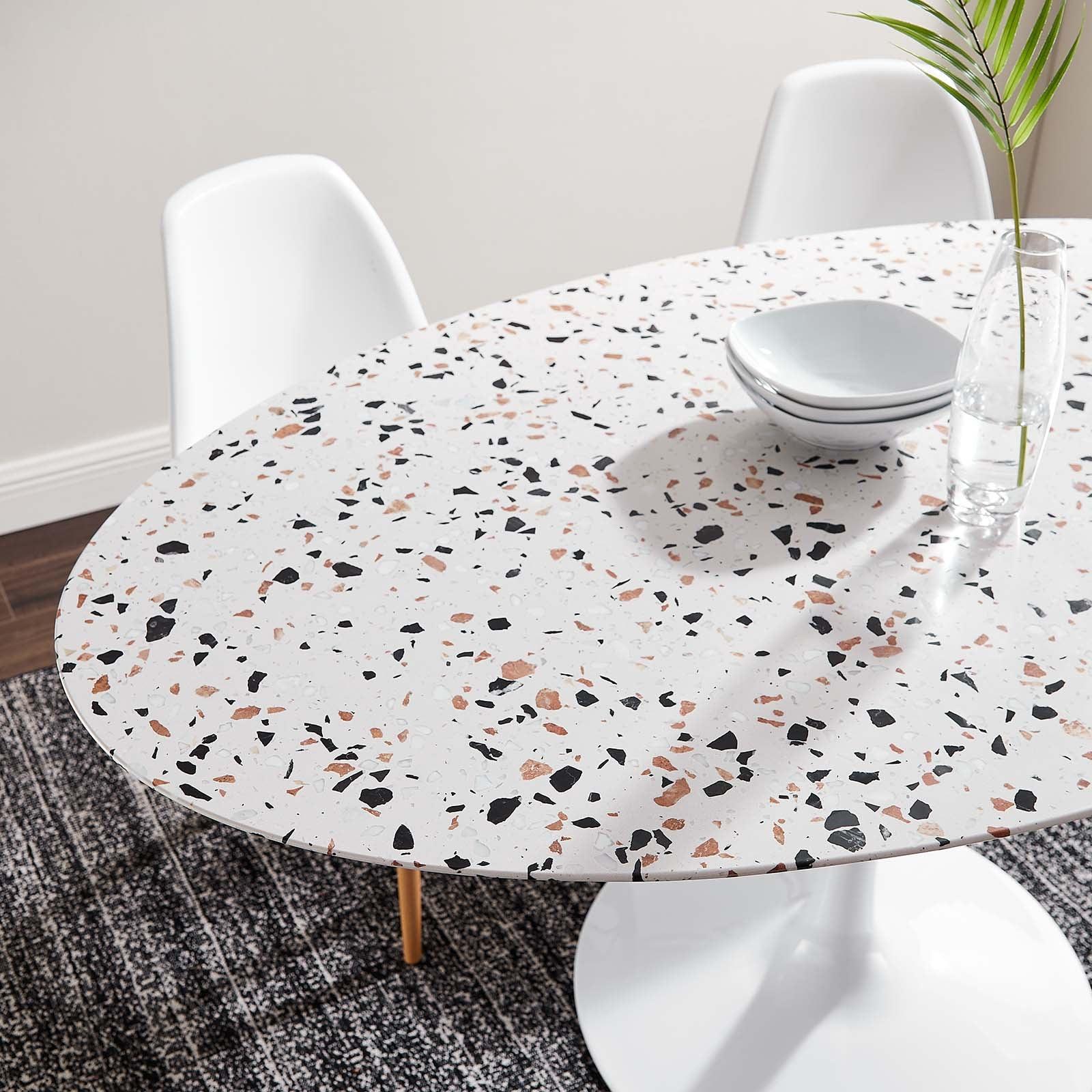 Lippa 60" Oval Terrazzo Dining Table, EEI-5734 FredCo
