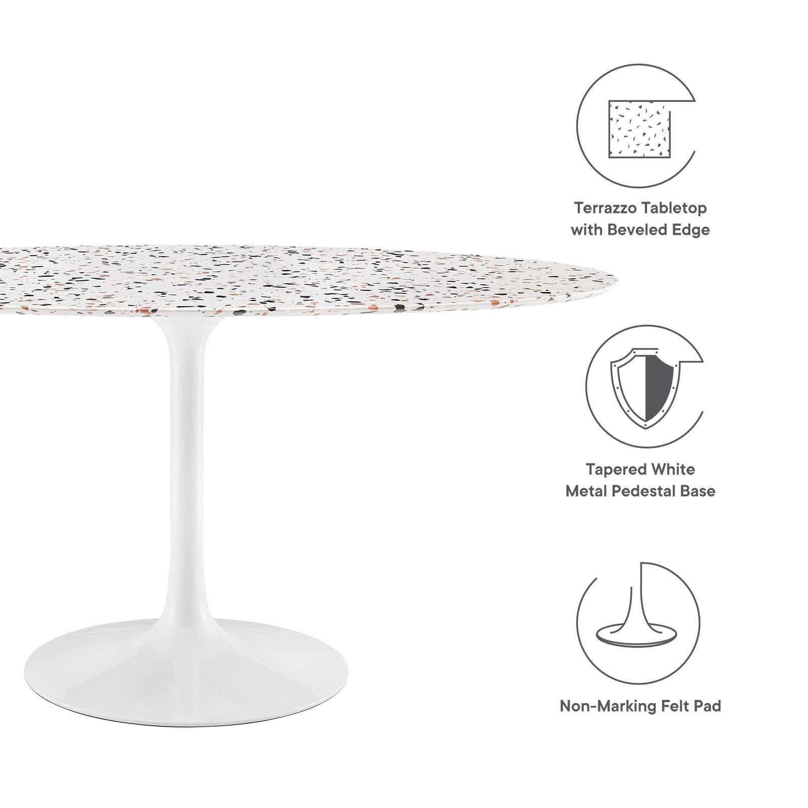 Lippa 60" Oval Terrazzo Dining Table, EEI-5734 FredCo
