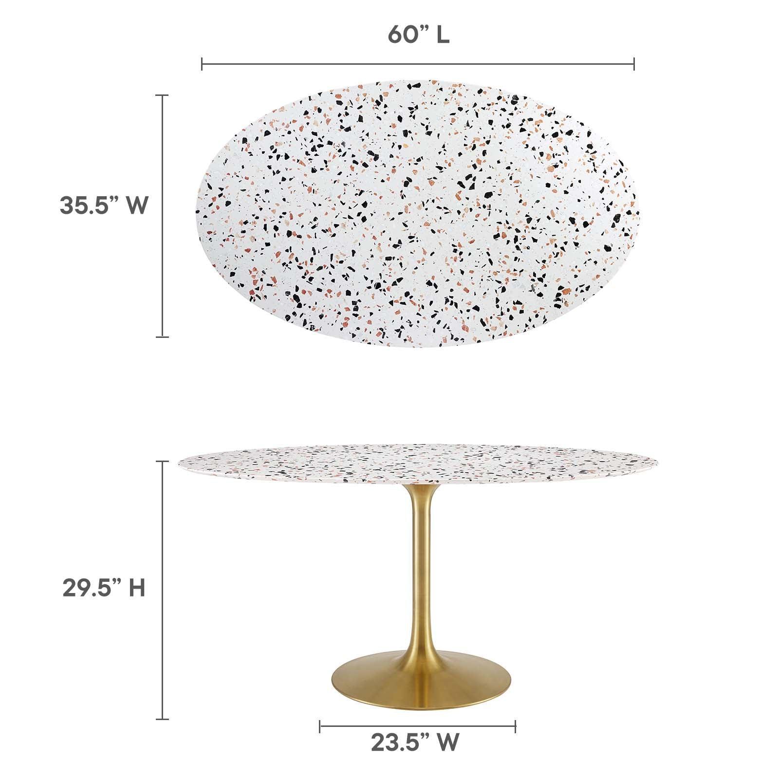 Lippa 60" Oval Terrazzo Dining Table, EEI-5736 FredCo