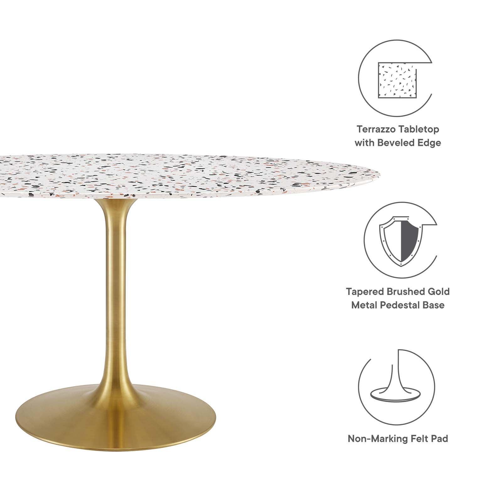 Lippa 60" Oval Terrazzo Dining Table, EEI-5736 FredCo