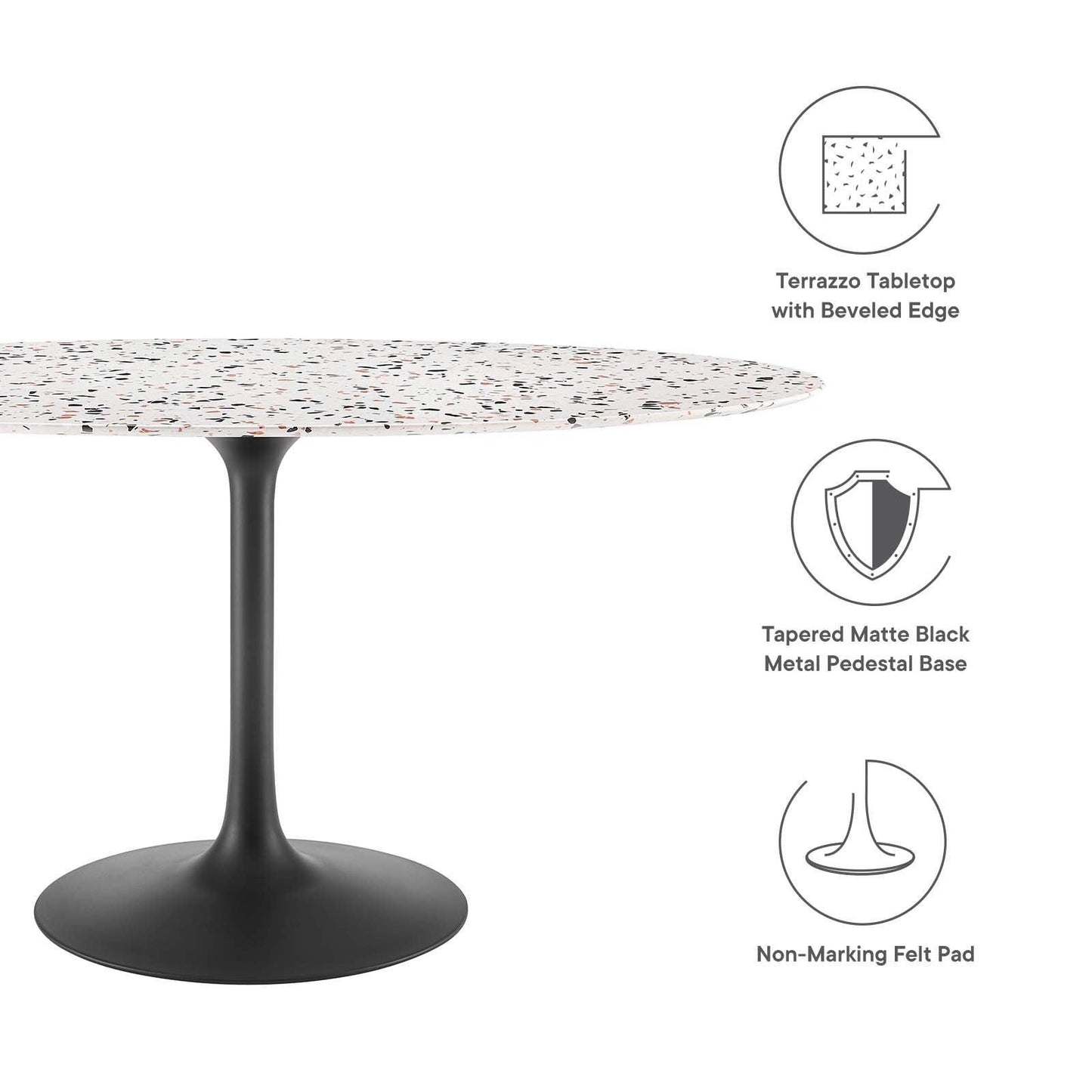 Lippa 60" Oval Terrazzo Dining Table, EEI-5737 FredCo