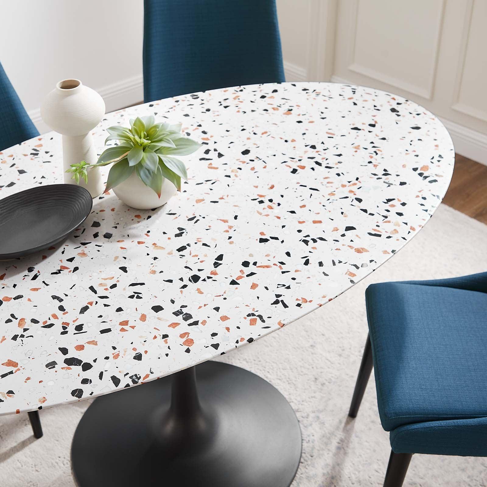 Lippa 60" Oval Terrazzo Dining Table, EEI-5737 FredCo