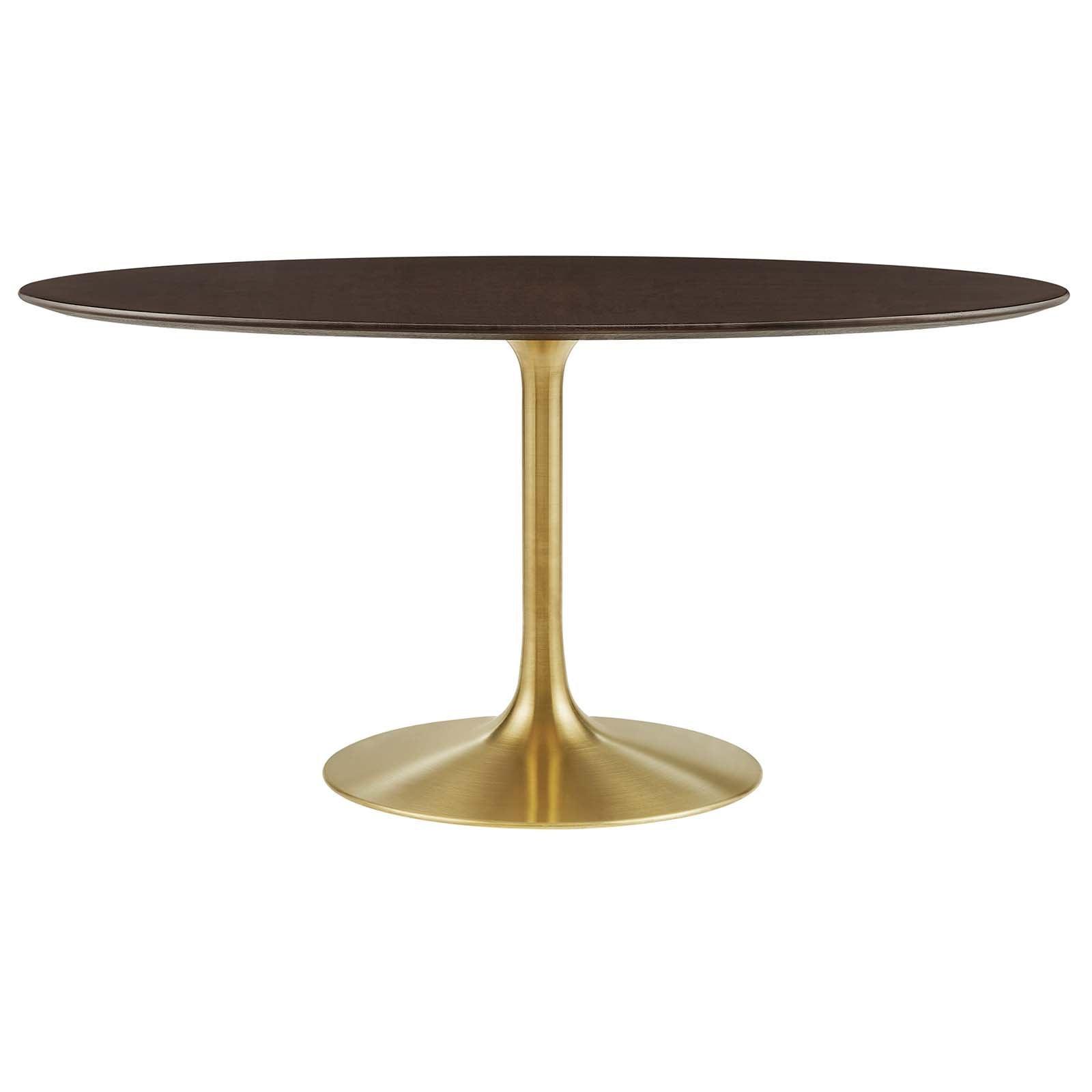 Lippa 60" Oval Walnut Dining Table, EEI-5524 FredCo