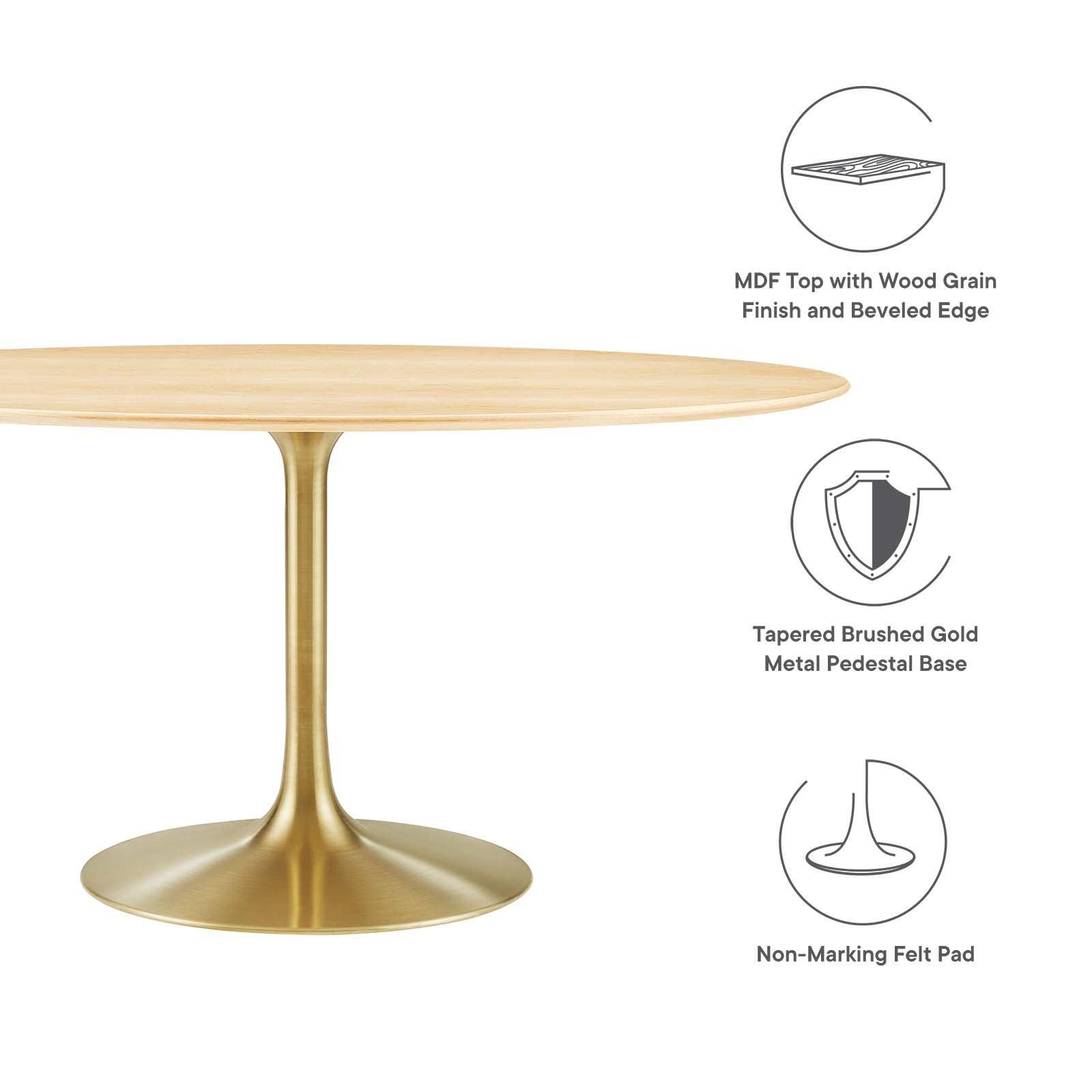 Lippa 60" Oval Wood Dining Table, EEI-5525 FredCo