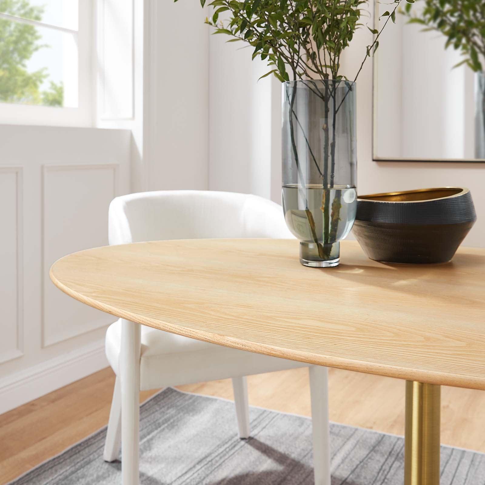 Lippa 60" Oval Wood Dining Table, EEI-5525 FredCo
