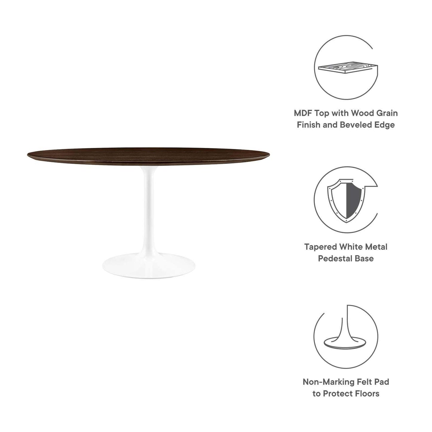Lippa 60" Round Dining Table, EEI-5175 FredCo