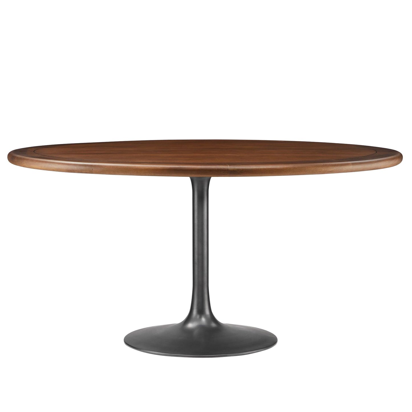 Lippa 60" Round Pedestal Solid Wood and Metal Dining Table by Modway FredCo