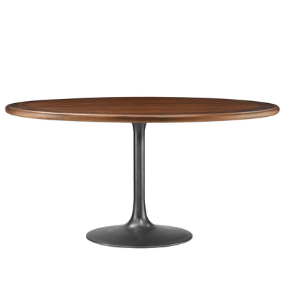 Lippa 60" Round Pedestal Solid Wood and Metal Dining Table by Modway FredCo