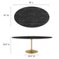 Lippa 78" Oval Artificial Marble Dining Table, EEI-5528 FredCo