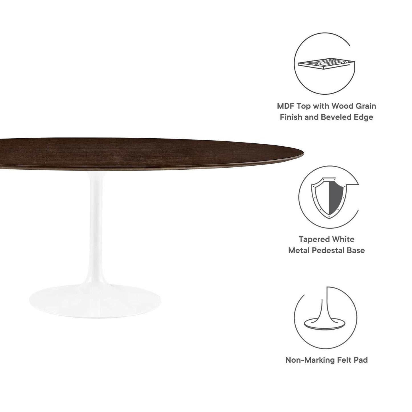 Lippa 78" Oval Dining Table, EEI-5196 FredCo