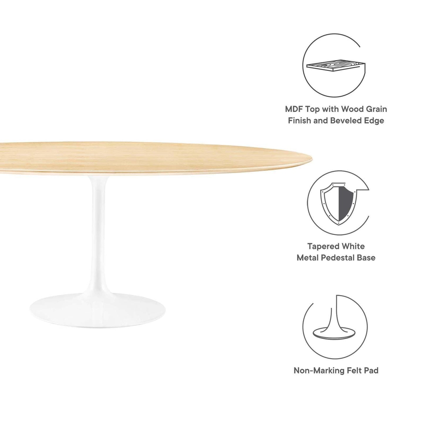 Lippa 78" Oval Dining Table, EEI-5197 FredCo