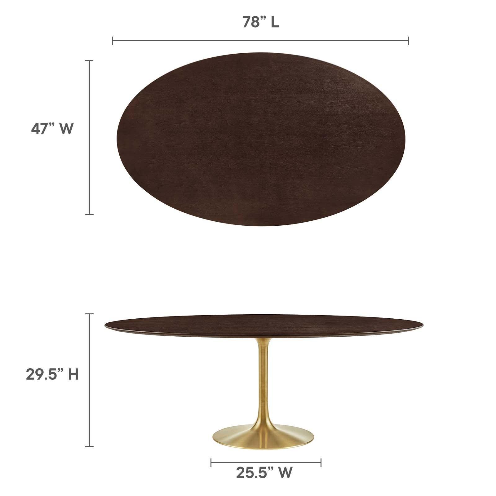Lippa 78" Oval Wood Dining Table, EEI-5526 FredCo