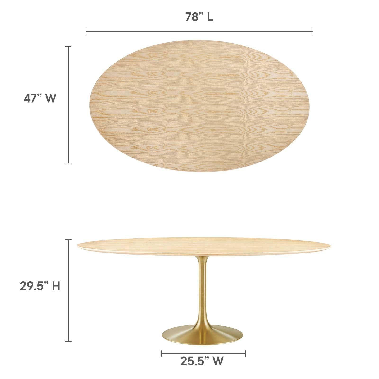 Lippa 78" Oval Wood Dining Table, EEI-5527 FredCo