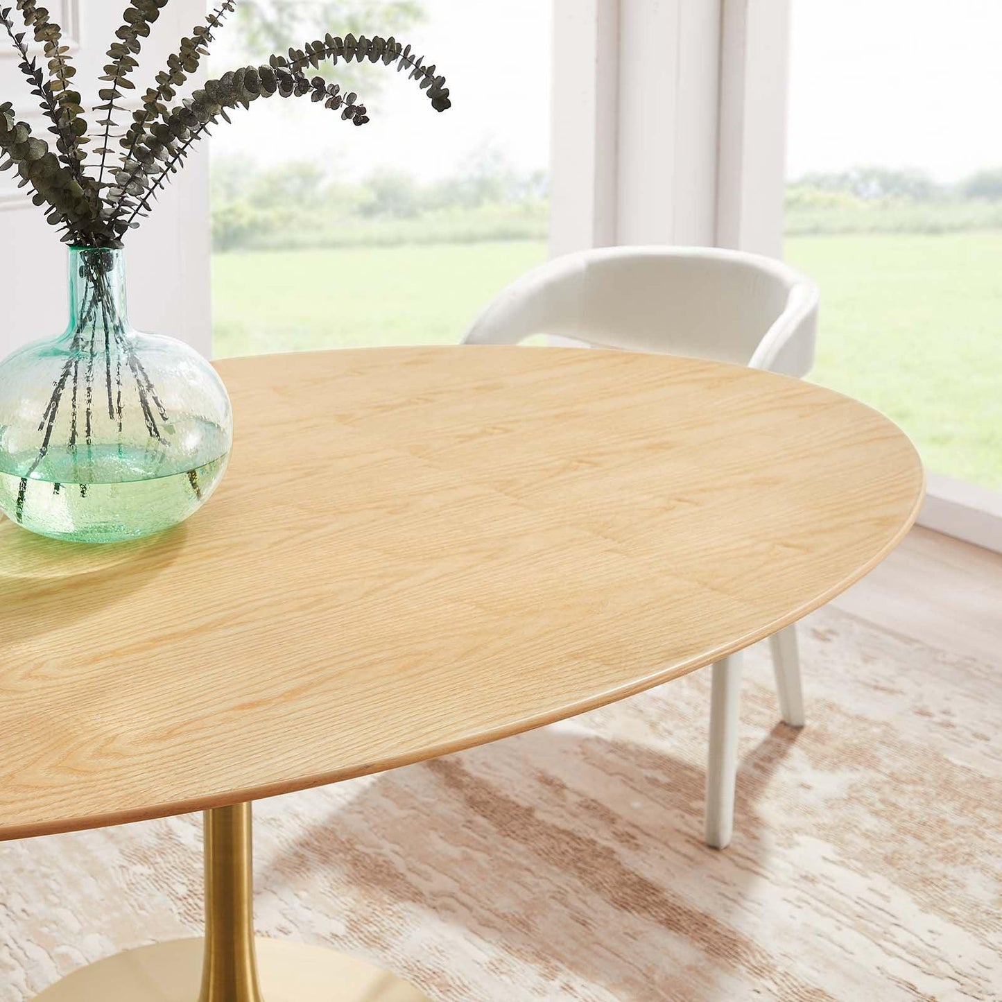 Lippa 78" Oval Wood Dining Table, EEI-5527 FredCo