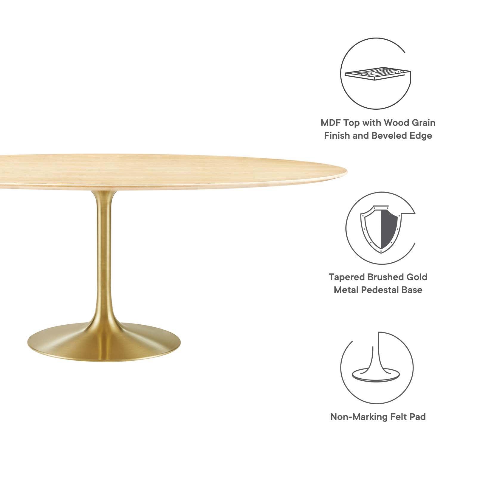 Lippa 78" Oval Wood Dining Table, EEI-5527 FredCo