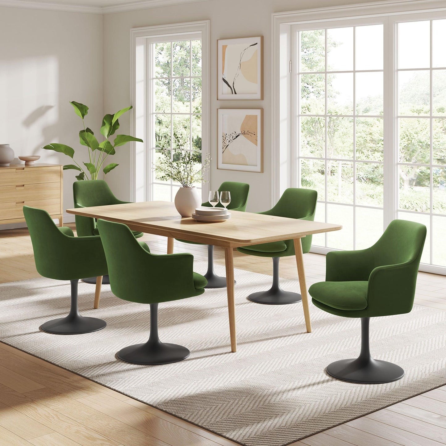 Lippa Performance Velvet Swivel Dining Armchair by Modway FredCo