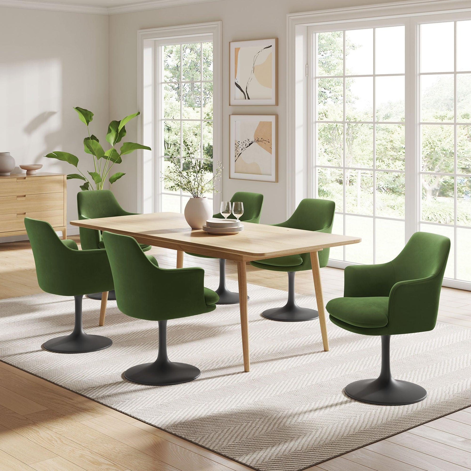 Lippa Performance Velvet Swivel Dining Armchair by Modway FredCo