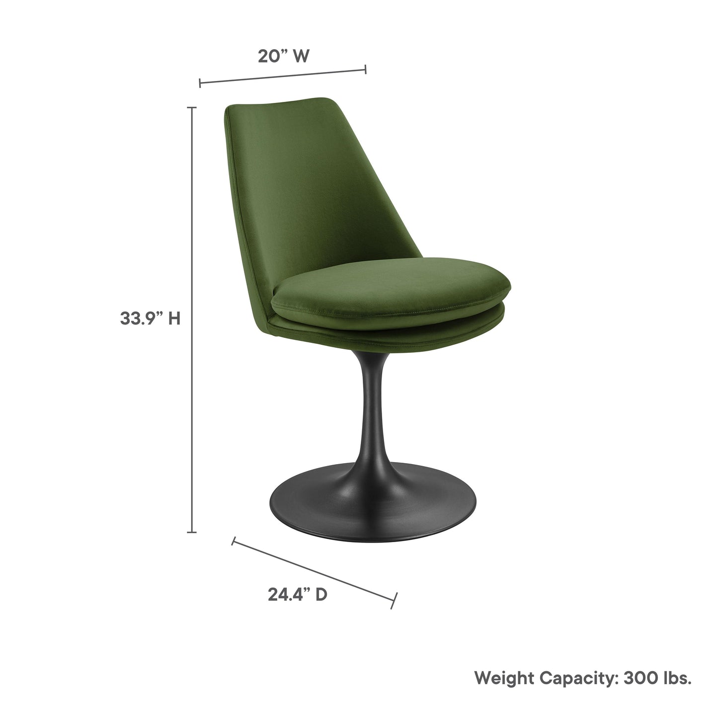 Lippa Performance Velvet Swivel Dining Chair by Modway FredCo