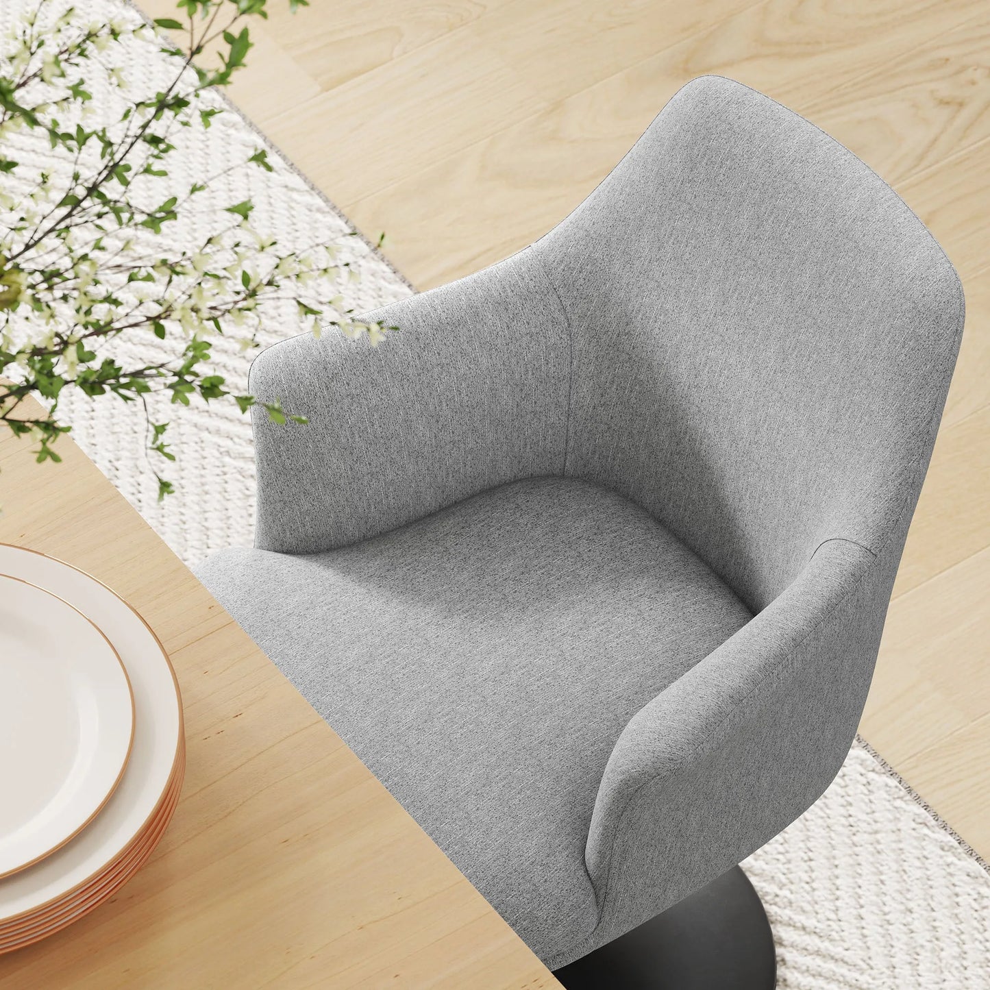 Lippa Swivel Dining Upholstered Armchair by Modway EEI-6956 FredCo