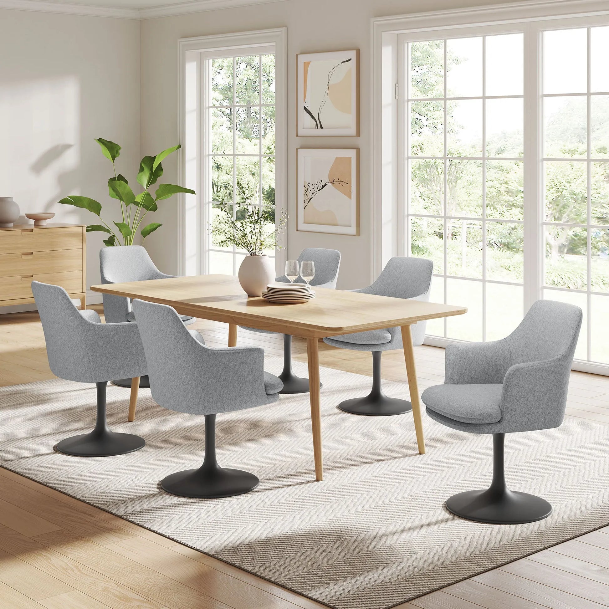 Lippa Swivel Dining Upholstered Armchair by Modway EEI-6956 FredCo