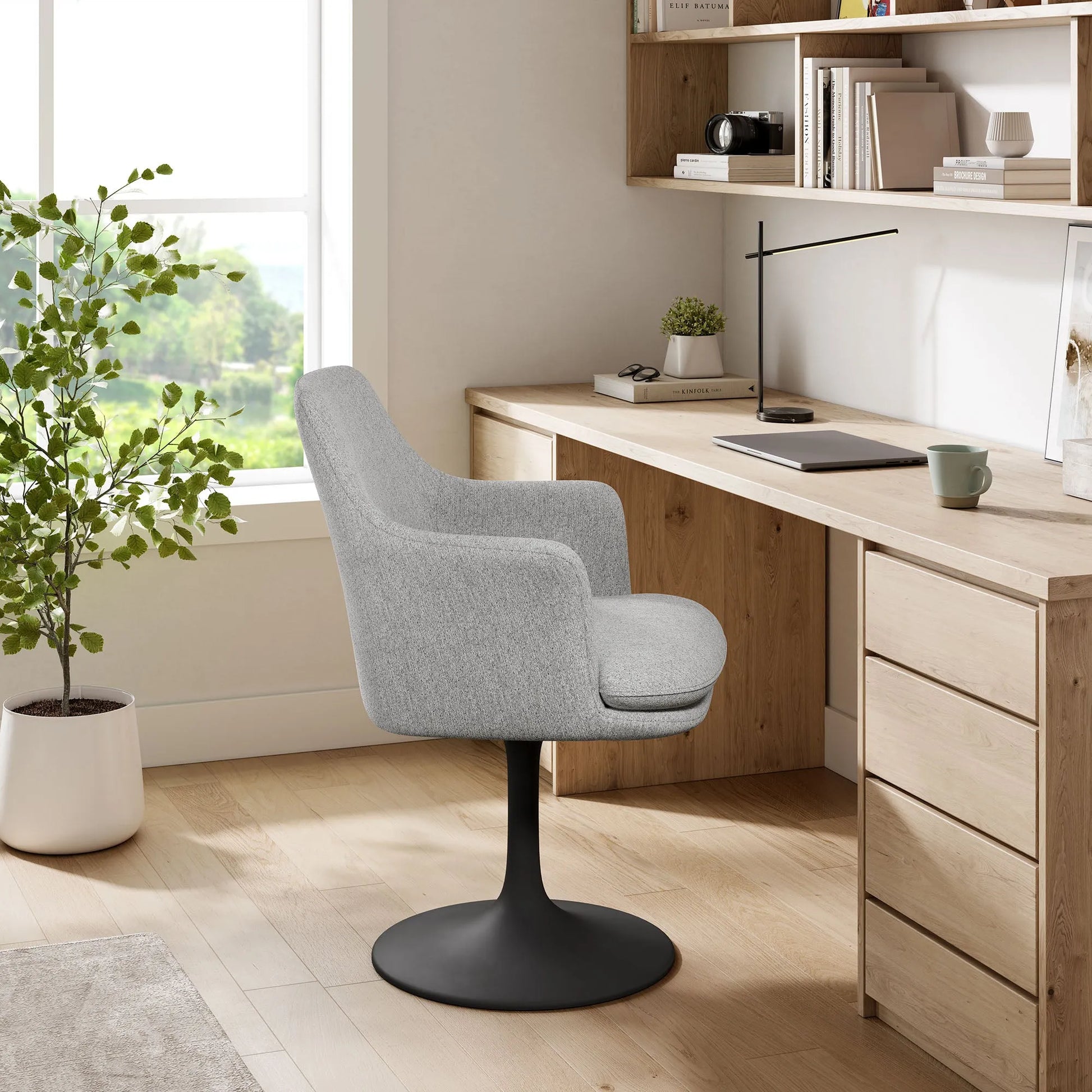 Lippa Swivel Dining Upholstered Armchair by Modway EEI-6956 FredCo