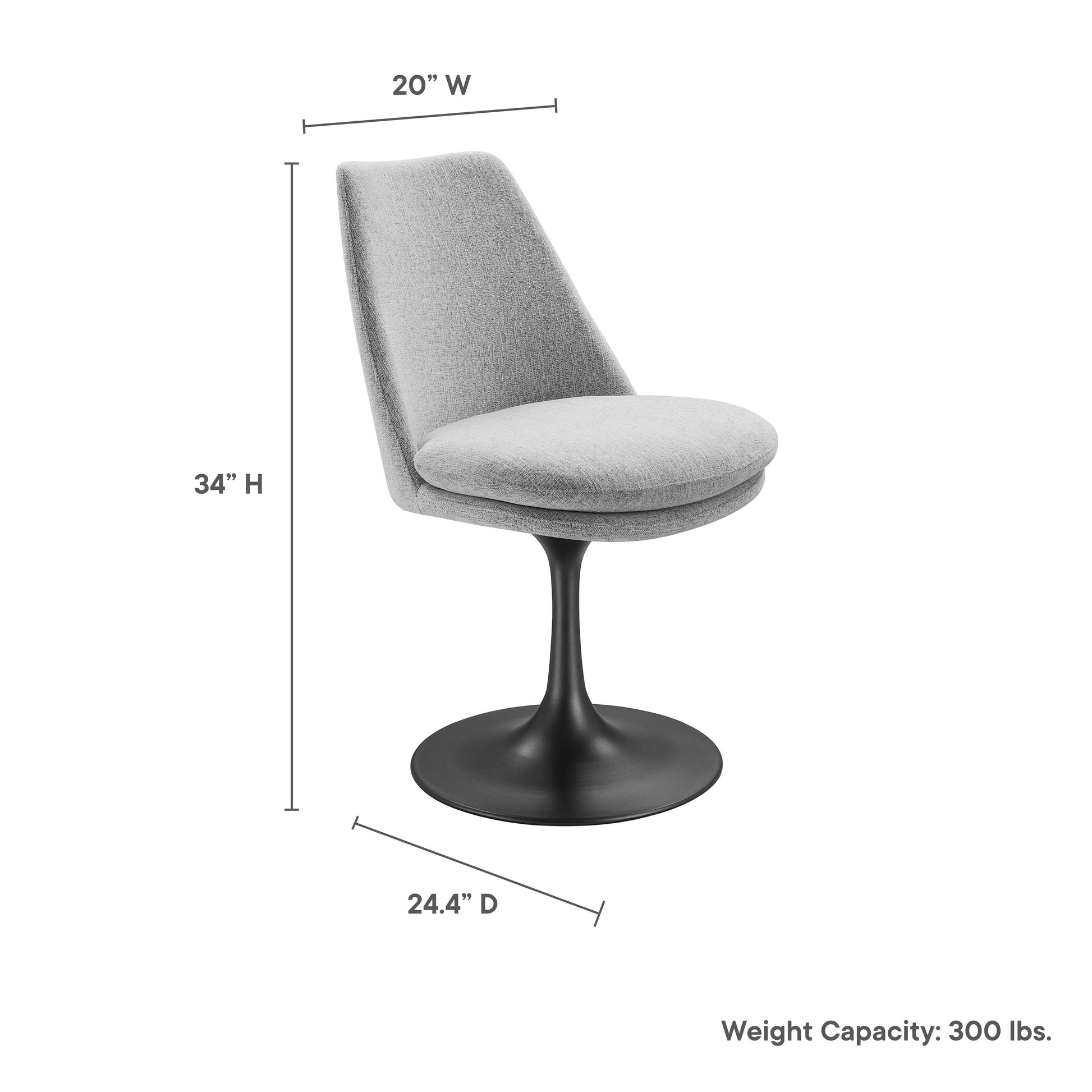 Lippa Upholstered Swivel Dining Chair by Modway FredCo