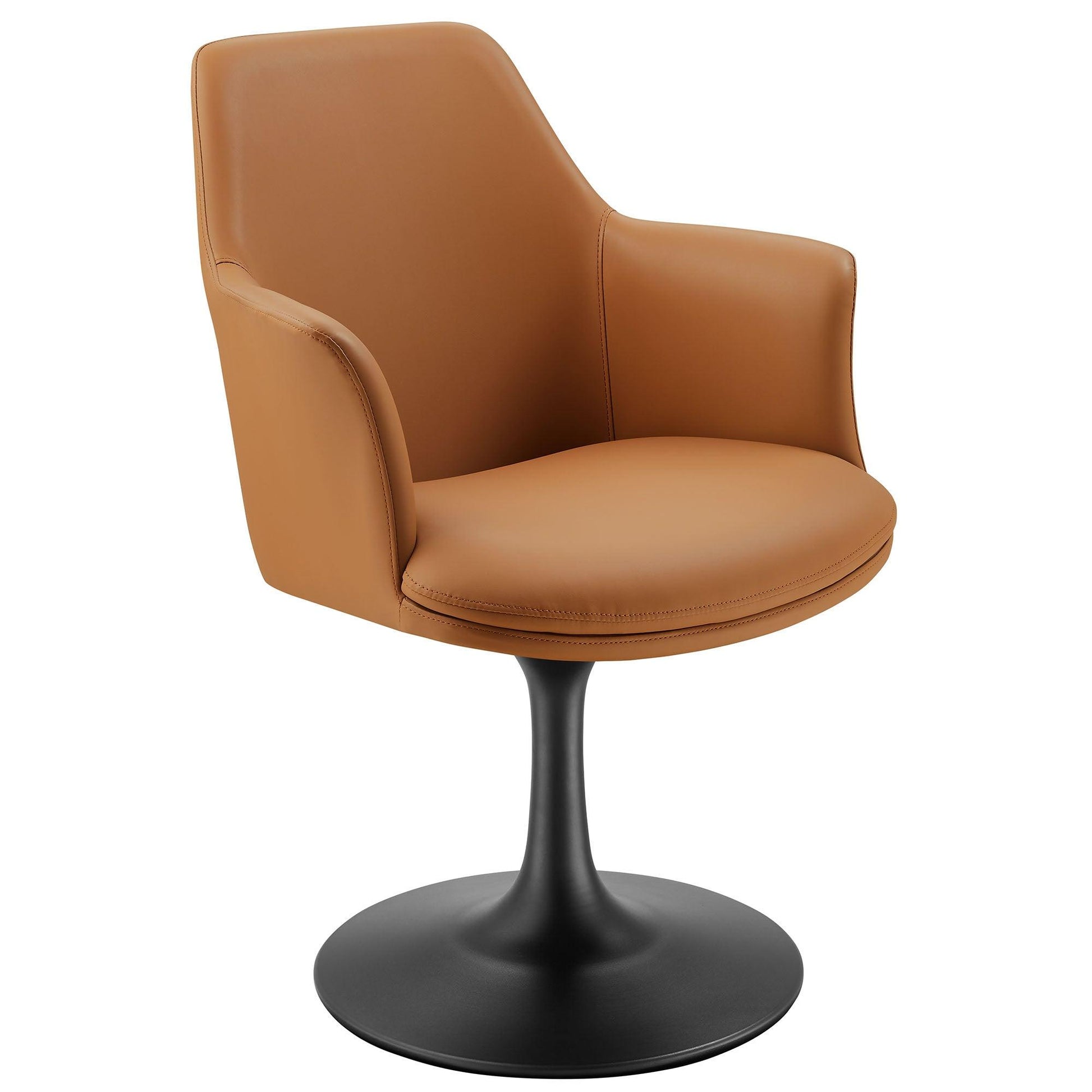 Lippa Vegan Leather Swivel Dining Armchair by Modway FredCo