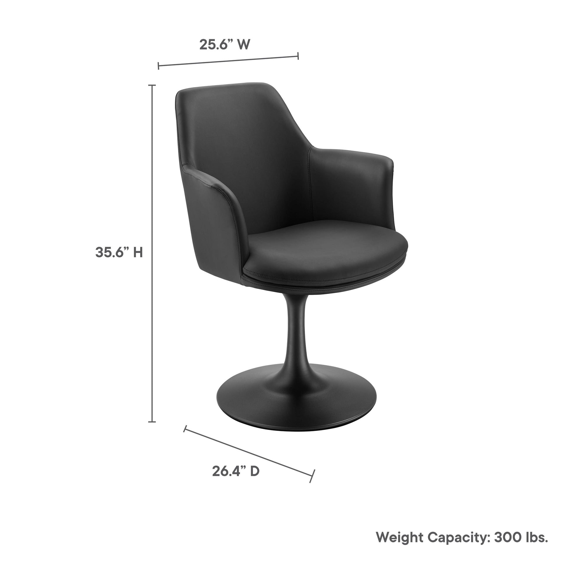 Lippa Vegan Leather Swivel Dining Armchair by Modway FredCo