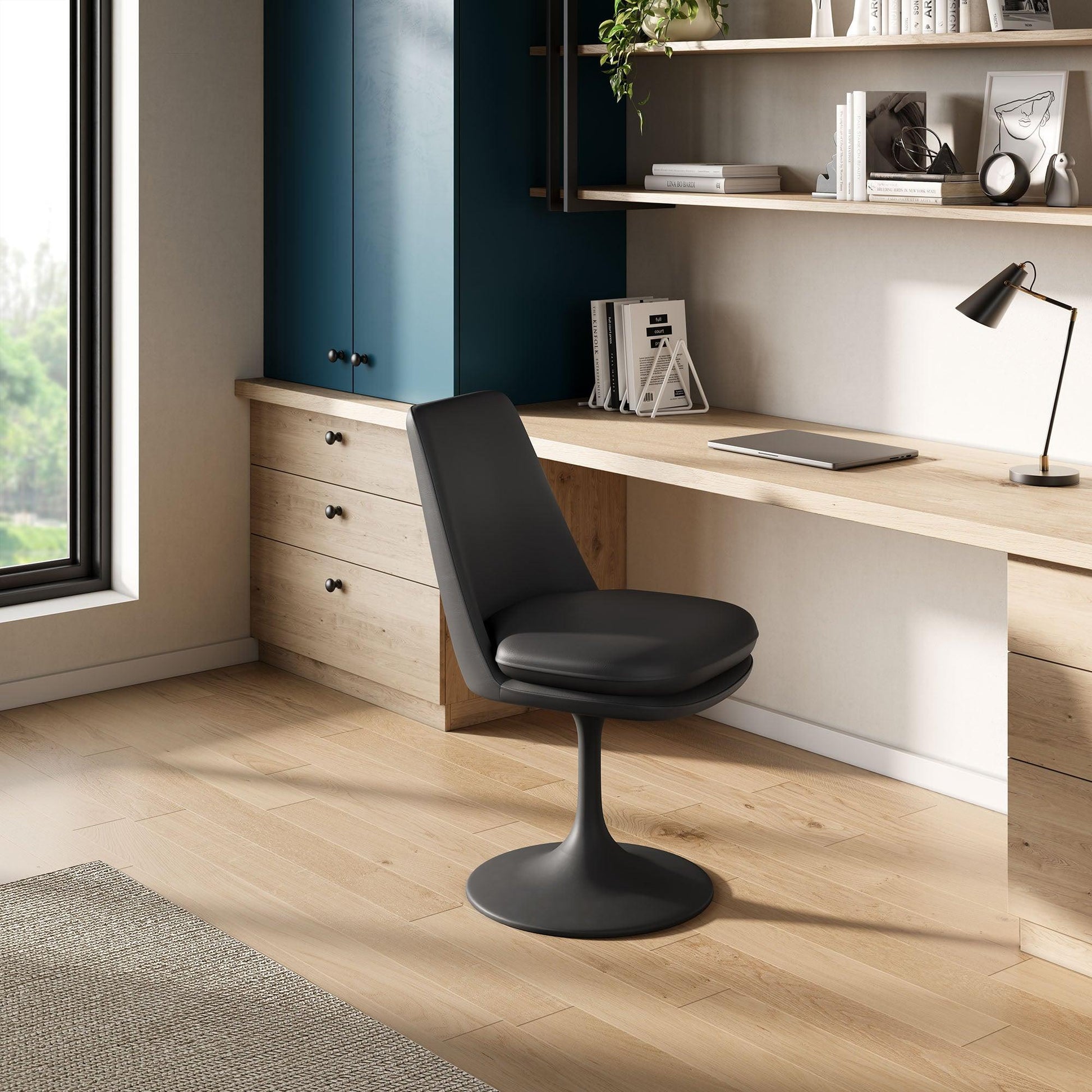 Lippa Vegan Leather Swivel Dining Chair by Modway FredCo