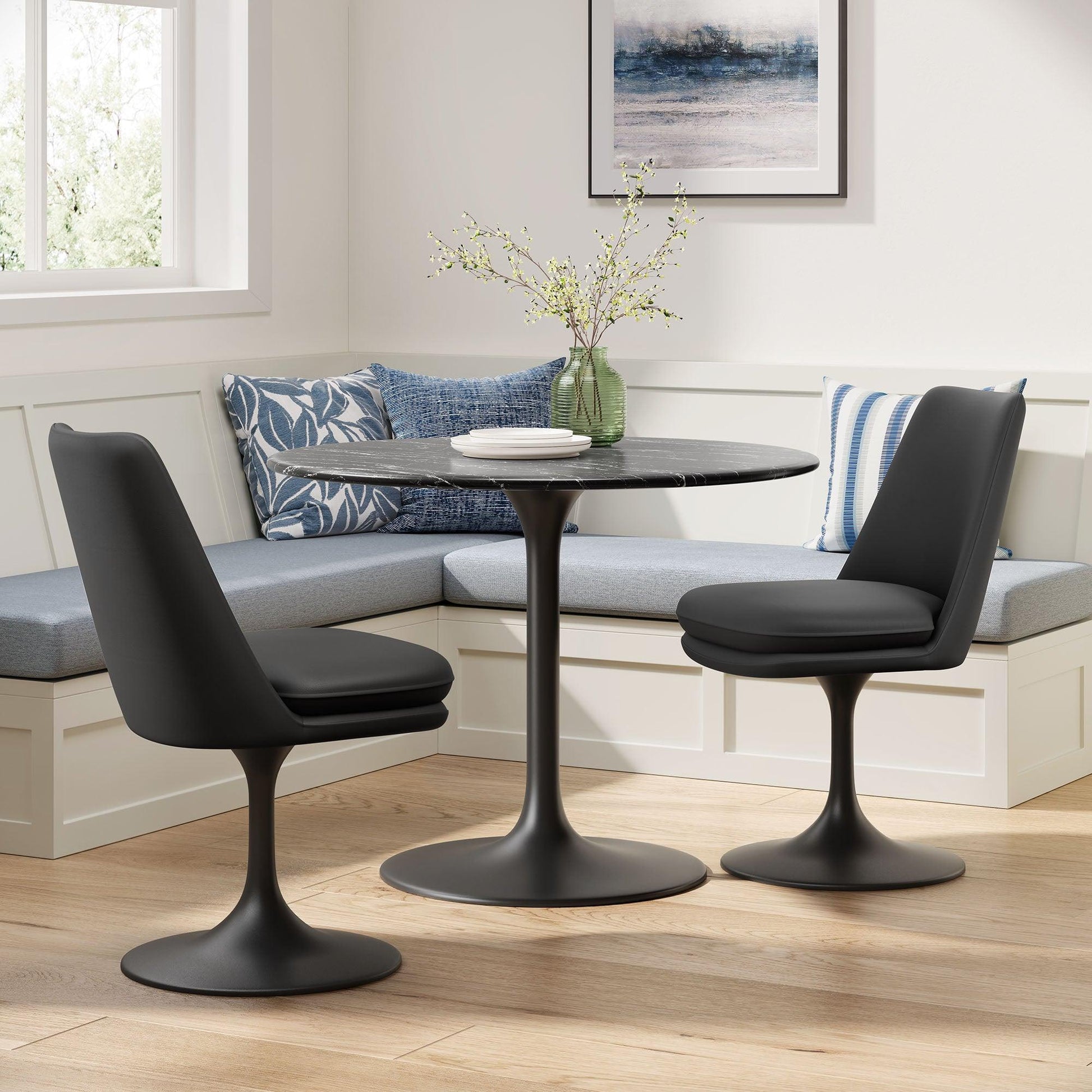 Lippa Vegan Leather Swivel Dining Chair by Modway FredCo