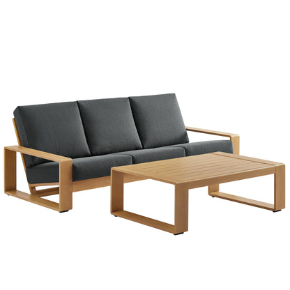 Lirienne 2-Piece Outdoor Patio Aluminum Faux Wood Furniture Set by Modway EEI-7304 FredCo
