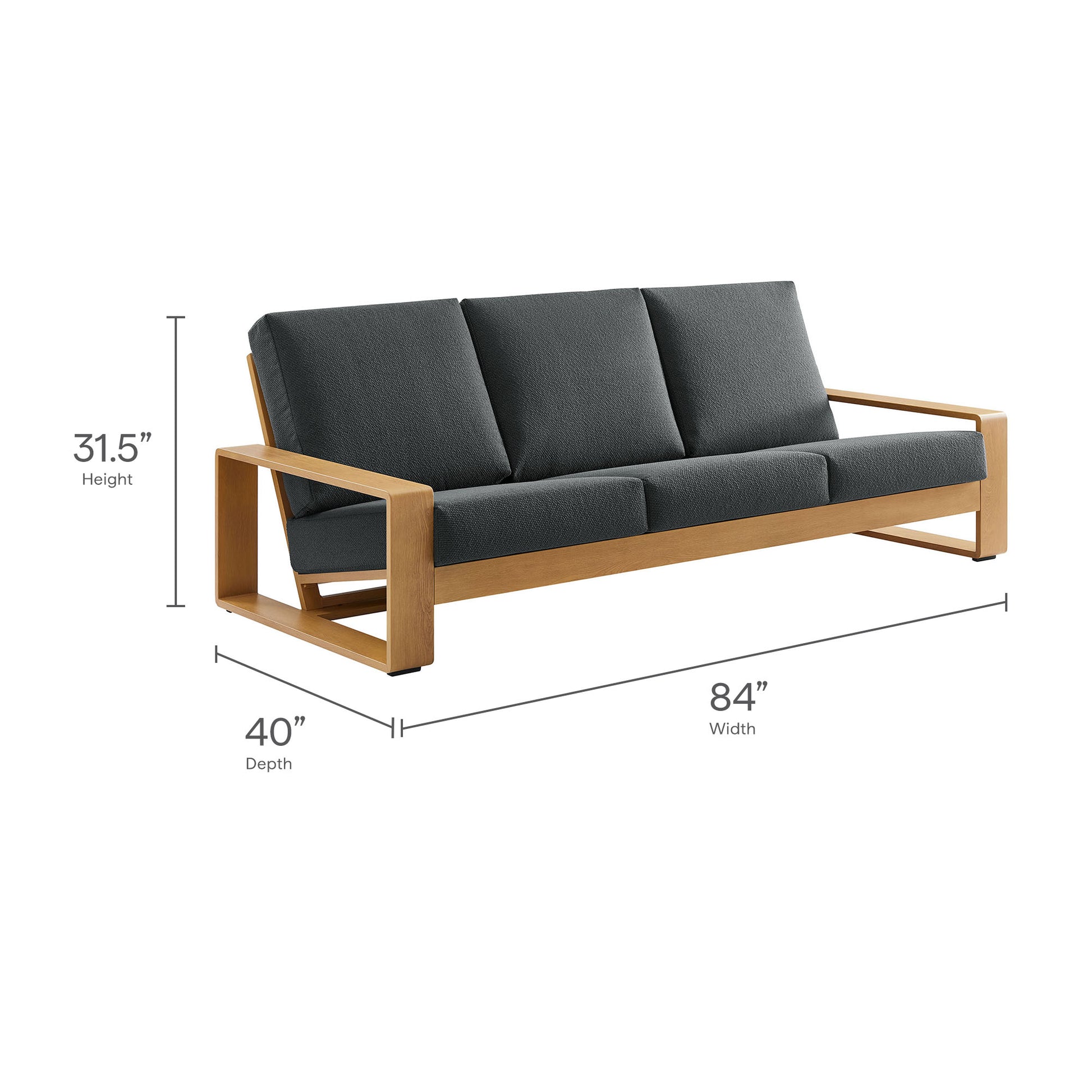 Lirienne 2-Piece Outdoor Patio Aluminum Faux Wood Furniture Set by Modway EEI-7304 FredCo