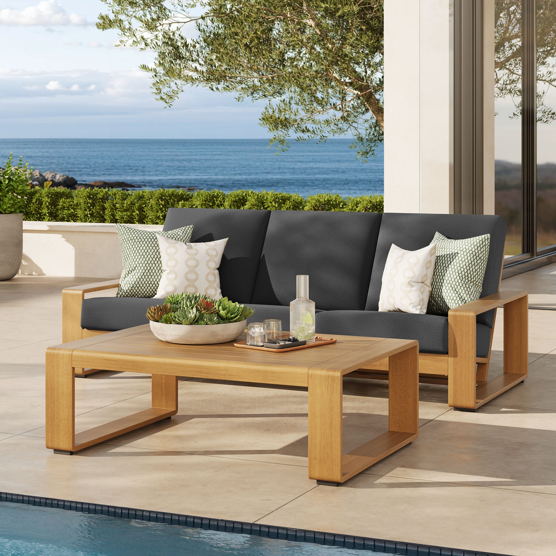 Lirienne 2-Piece Outdoor Patio Aluminum Faux Wood Furniture Set by Modway EEI-7304 FredCo