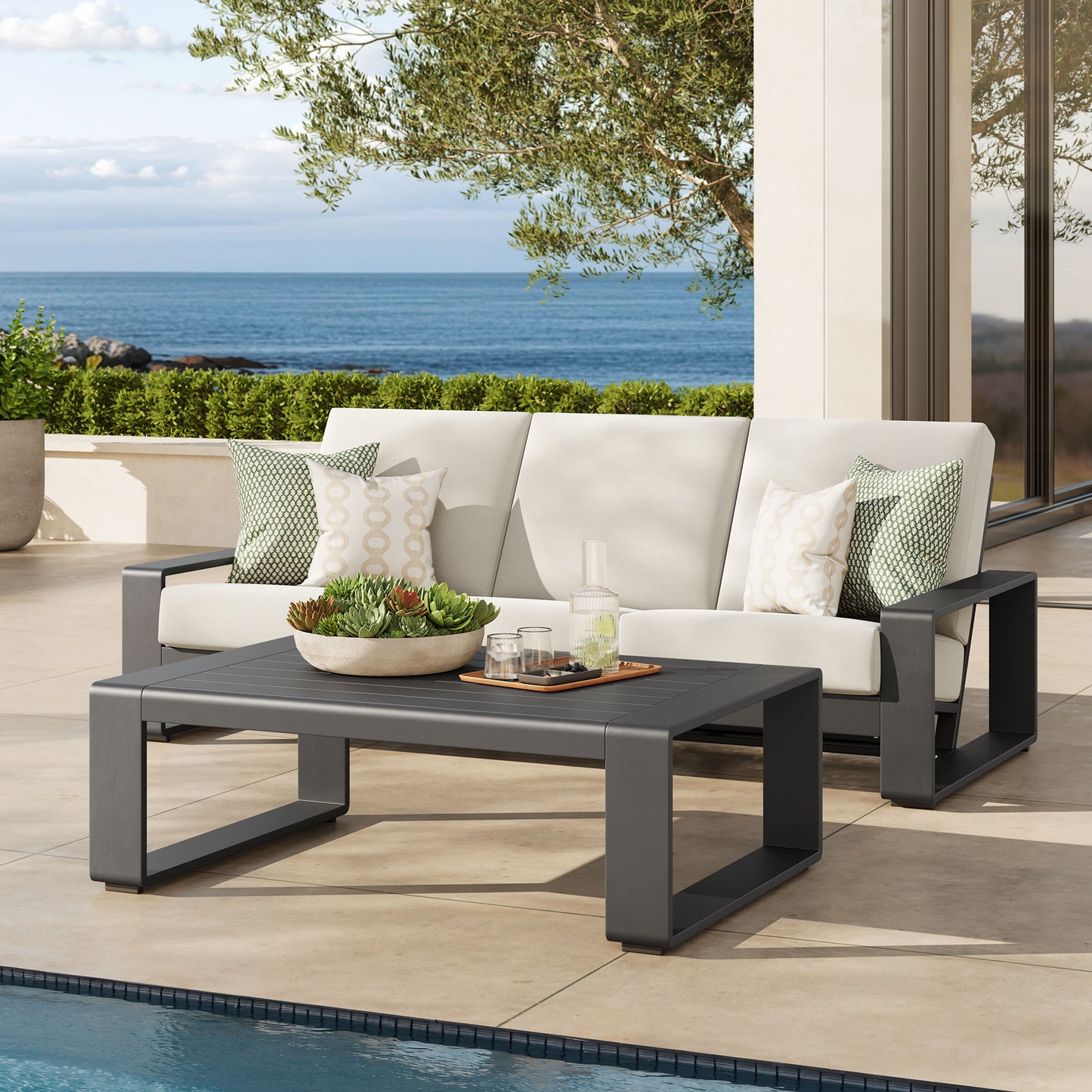 Lirienne 2-Piece Outdoor Patio Aluminum Furniture Set by Modway EEI-7307 FredCo