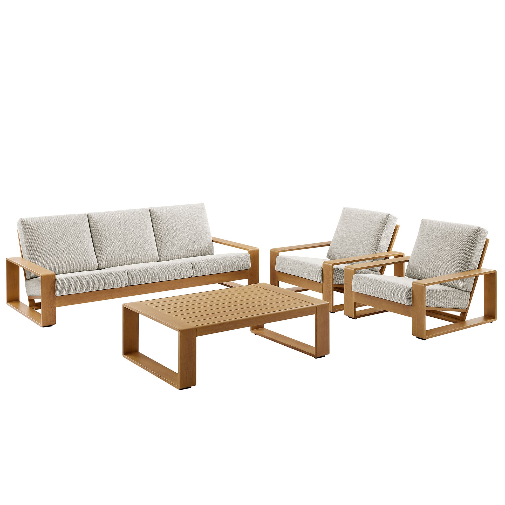 Lirienne 4-Piece Outdoor Patio Aluminum Faux Wood Furniture Set by Modway EEI-7309 FredCo