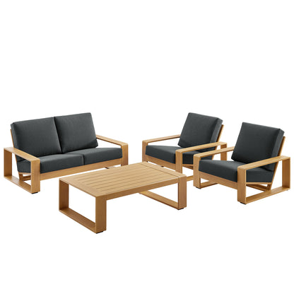 Lirienne 4-Piece Outdoor Patio Aluminum Faux Wood Furniture Set by Modway EEI-7322 FredCo