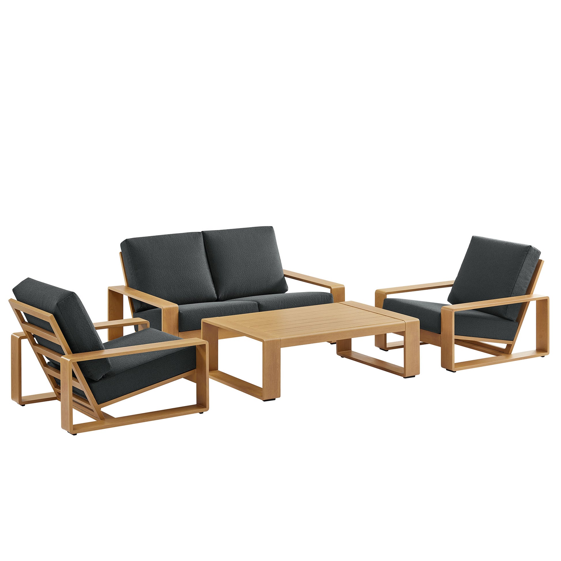 Lirienne 4-Piece Outdoor Patio Aluminum Faux Wood Furniture Set by Modway EEI-7322 FredCo