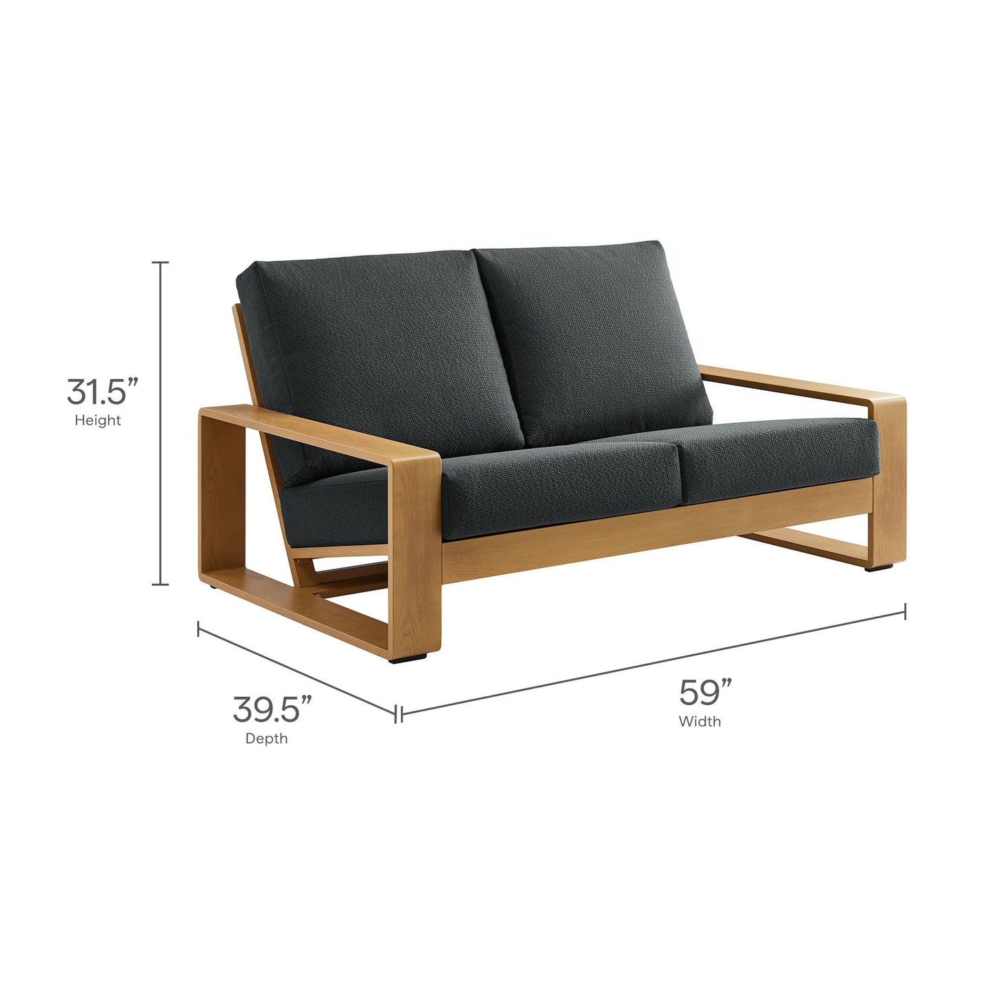 Lirienne 4-Piece Outdoor Patio Aluminum Faux Wood Furniture Set by Modway EEI-7322 FredCo
