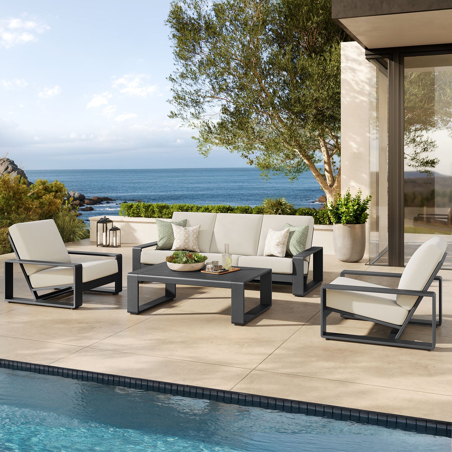 Lirienne 4-Piece Outdoor Patio Aluminum Furniture Set by Modway EEI-7306 FredCo
