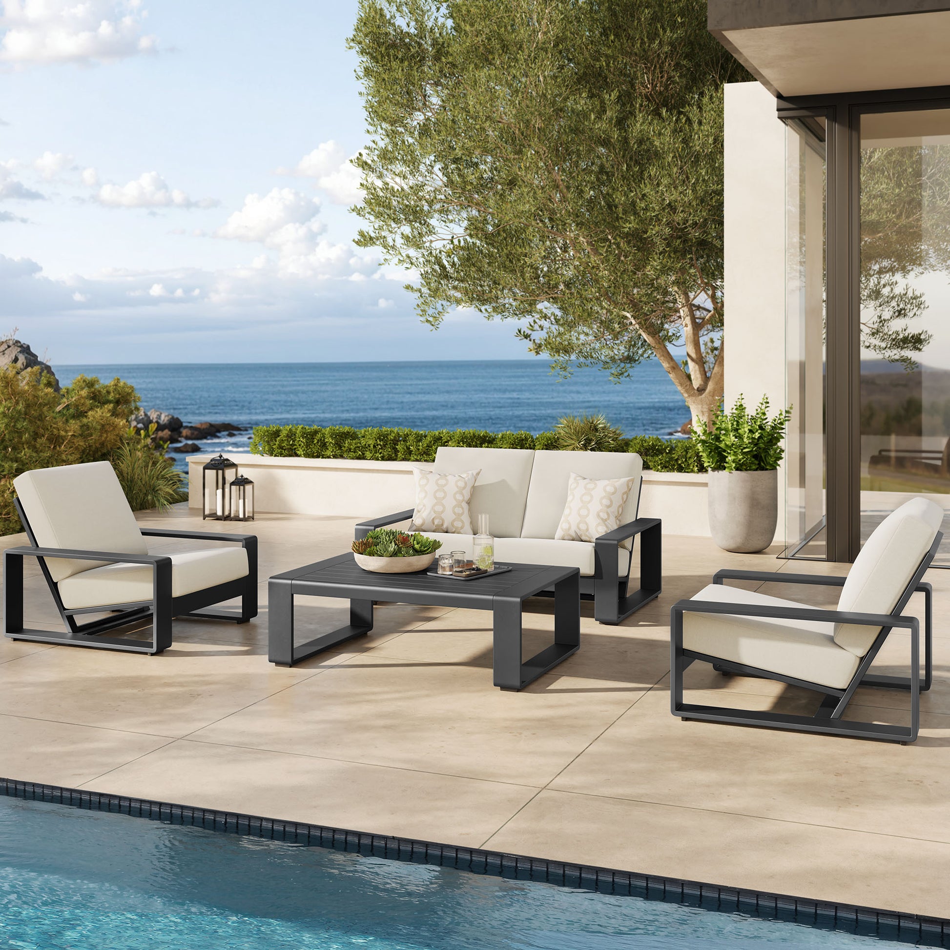 Lirienne 4-Piece Outdoor Patio Aluminum Furniture Set by Modway EEI-7323 FredCo