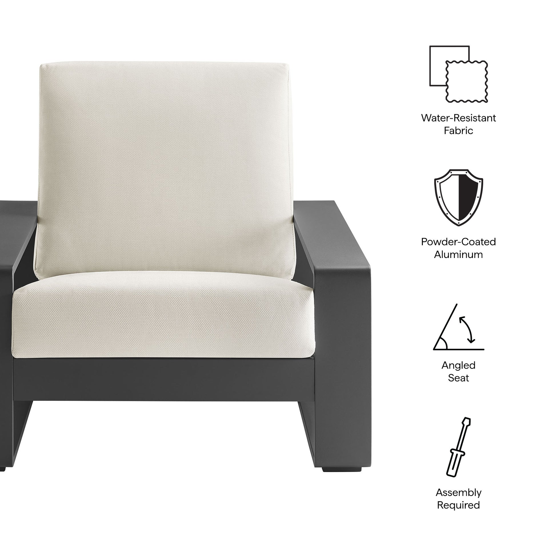 Lirienne Outdoor Patio Aluminum Armchair by Modway EEI-7300 FredCo