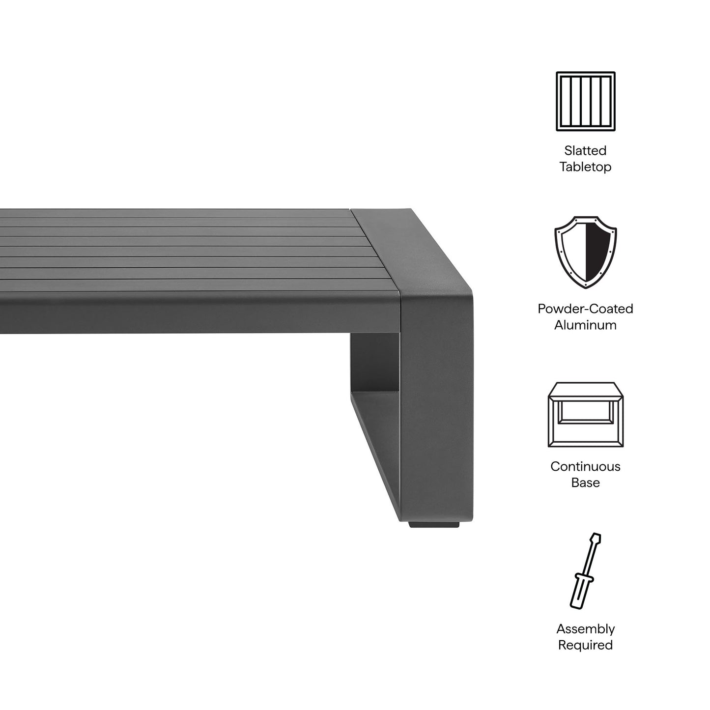 Lirienne Outdoor Patio Aluminum Coffee Table by Modway EEI-7303 FredCo